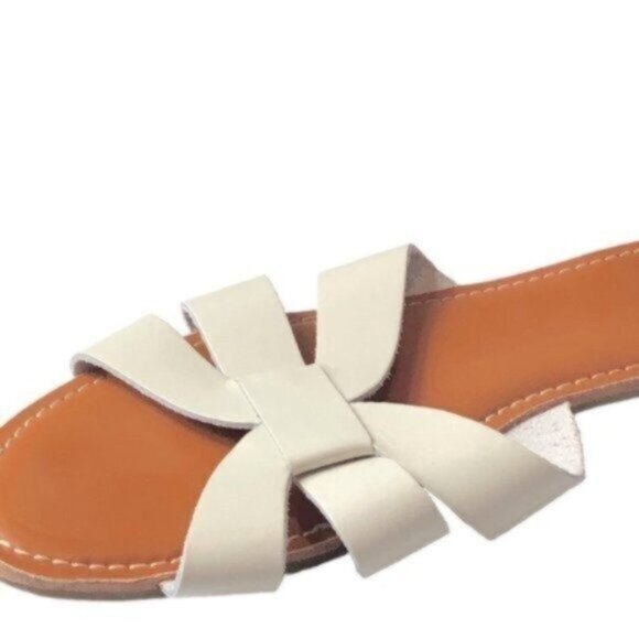 Gap Ivory Leather Summer Casual Slide Sandals 8.5 - Picture 3 of 7